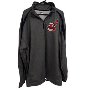 Cleveland Indians Vintage Quarter Zip Pullover Gray Badger Sport 3XL MLB Fleece